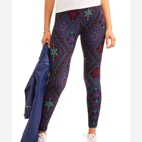 No Boundaries Diamond Combo Sueded Jersey Leggings Size Small - Picture 1 of 5